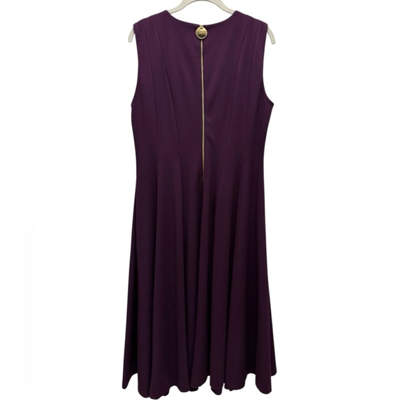 Calvin Klein Deep Burgundy Fit to Flare Dress size 14 NWOT - Picture 3 of 4